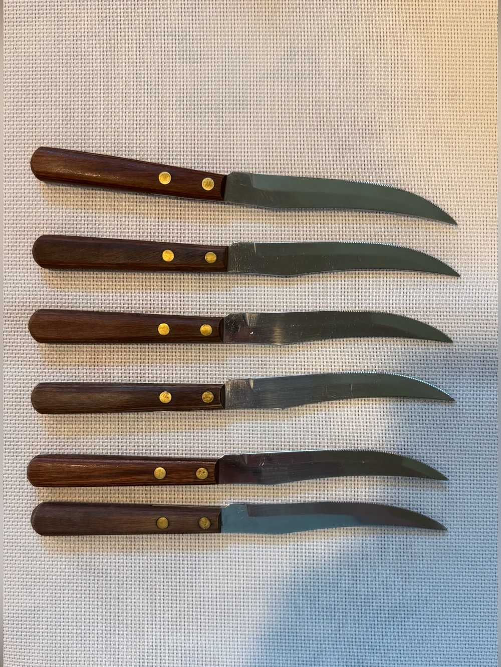 6 Valley Forge Steak Knives Serrated Stainless Steel Made In USA